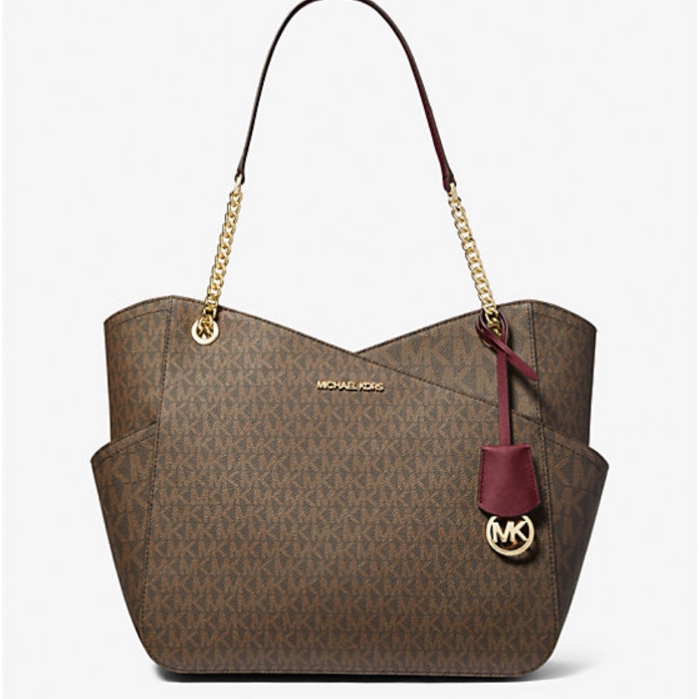 MICHAEL KORS 
Jet Set Large Logo Tote Shoulder Bag
COLOR DARK CHERRY
NWT - Picture 4 of 16